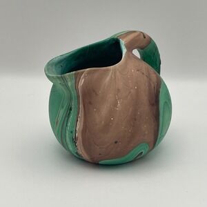 Mt Rushmore Souvenir Swirl Art‎ Marbled Glazed Pitcher Vase Made in USA